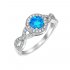 Stříbrný prsten CHERIE s modrým opálem 