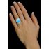 Stříbrný prsten s larimarem a zirkony