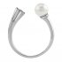Otevřený stříbrný prsten Star s perlou a Brilliance Zirconia