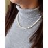 Stříbrný perlový náhrdelník bílé perly 6 mm