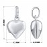 Stříbrný otvírací medailon srdce hladké 12 mm