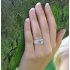 Stylový stříbrný prsten se zirkony - srdíčka