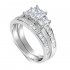 Luxusní dvojitý stříbrný prsten Swarovski Zirconia