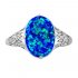 Stříbrný prsten s oválným modrým opálem